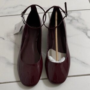 Mango Brand New Burgundy Women's Mary Jane shoes
